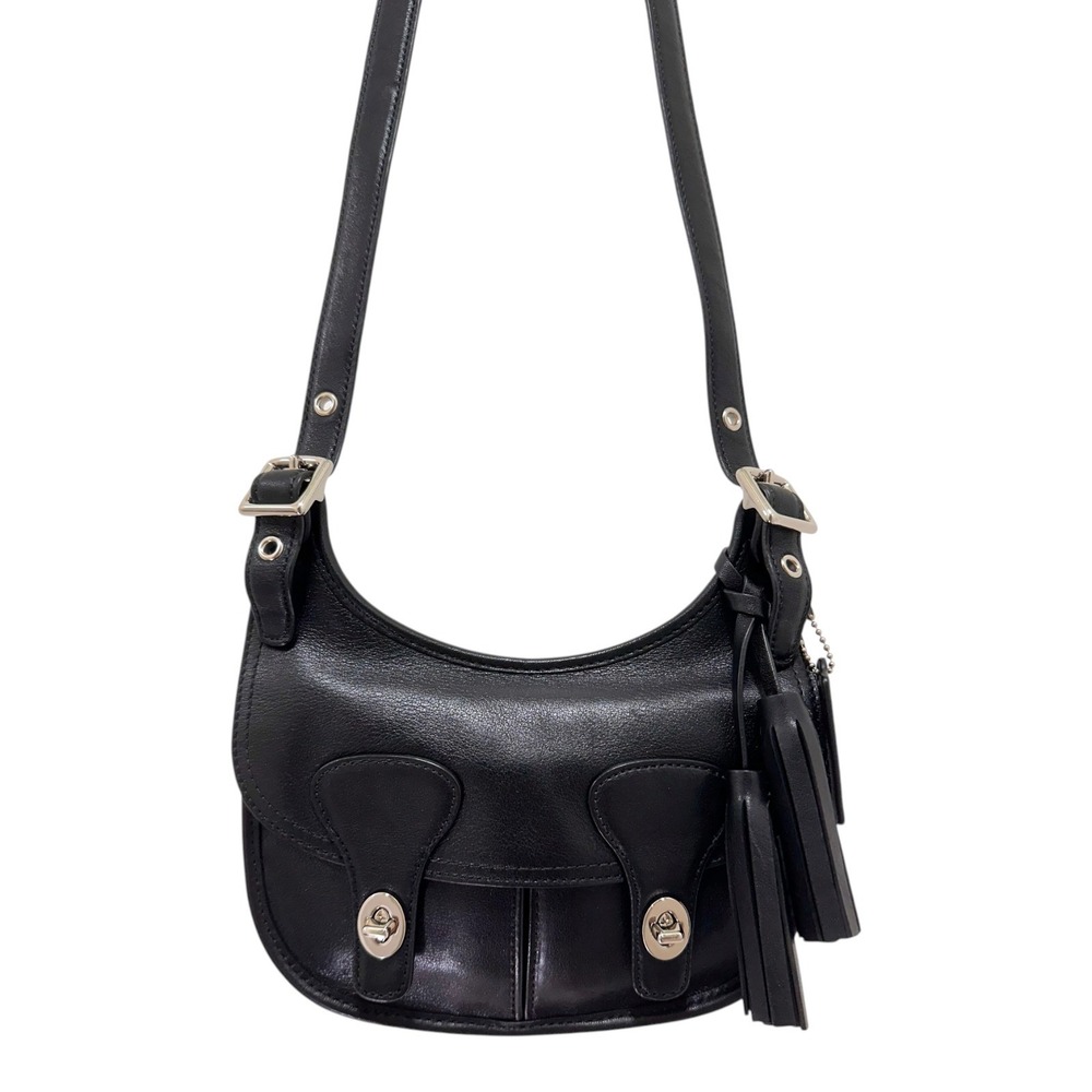 Coach Legacy Amanda Black Leather Turnlock Crossbody Bag 19925